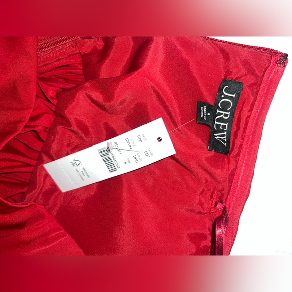 NWT J. Crew strapless taffeta peplum top red size 8 - Picture 7 of 7